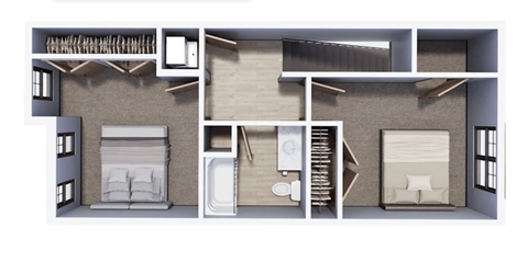 Floor plan for studio, 1065 sqft
